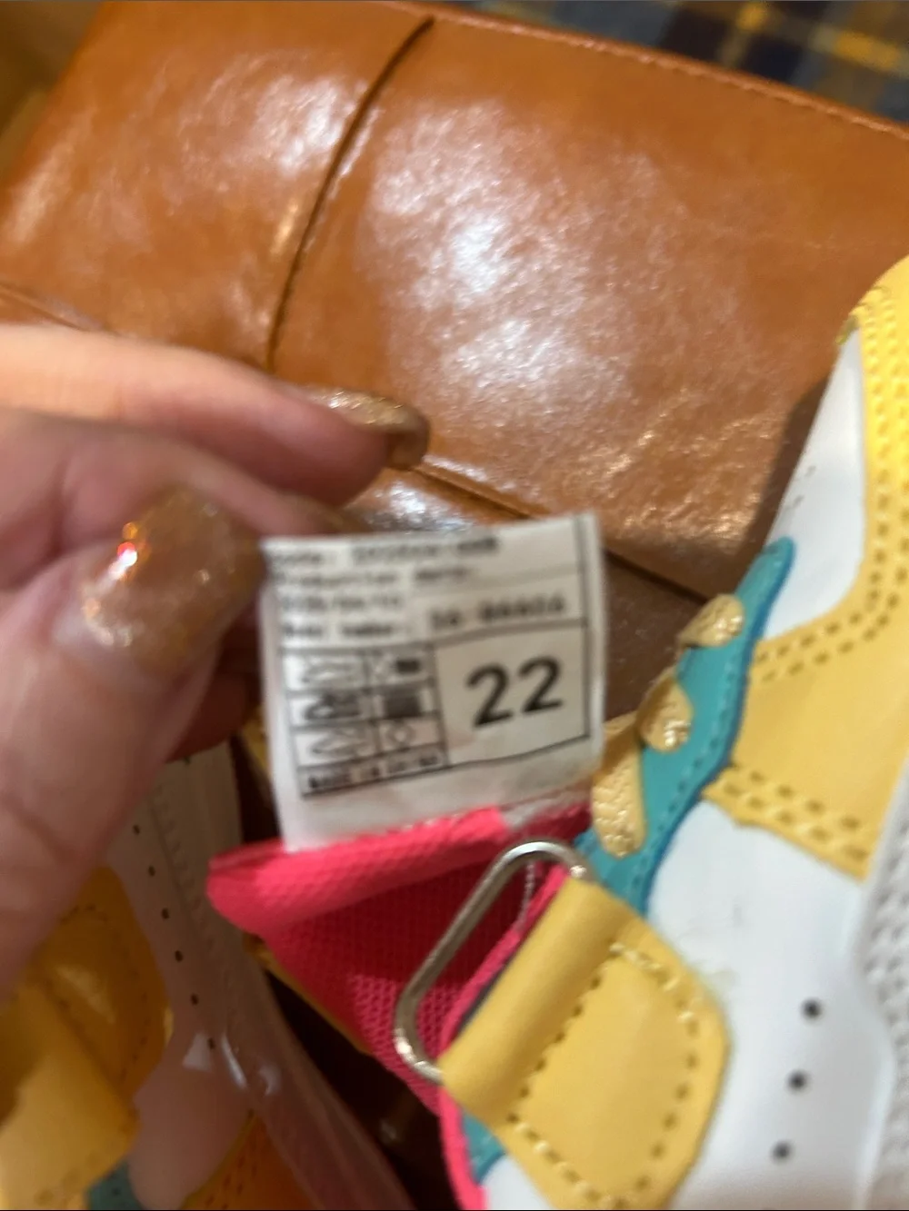 Kids Multicolor Velcro Sneakers in Yellow, Teal & Coral